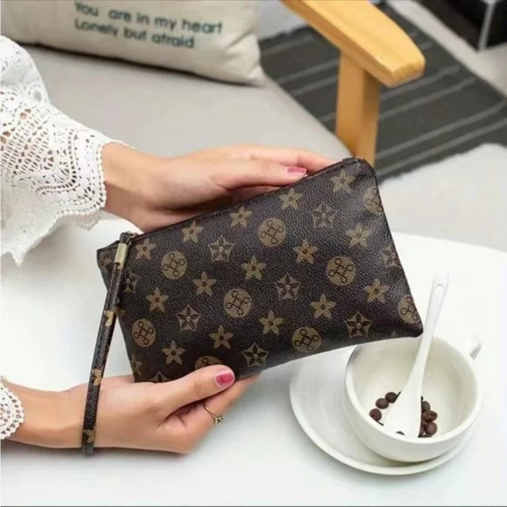 Women's Vintage Design Pattern Long Wallet, Zipper Clutch Purse With Wristband